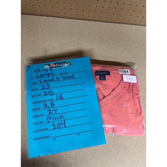 Lands’ End Mens 100% Cashmere Sweater Long Sleeve L Soft Comfort Casual Preppy - Picture 9 of 9